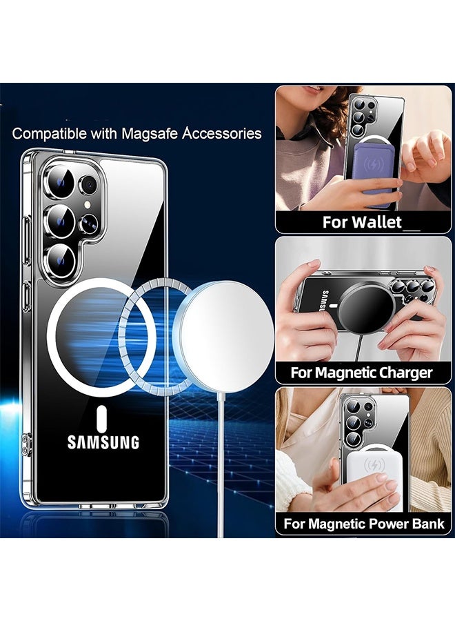 JS For Samsung Galaxy S25 Ultra Case Clear, Compatible with Magnetic Charger, Anti-Yellowing, Ultra Slim Strong Magnetic Shockproof Protective Case for Samsung Galaxy S25 Ultra - Image 2