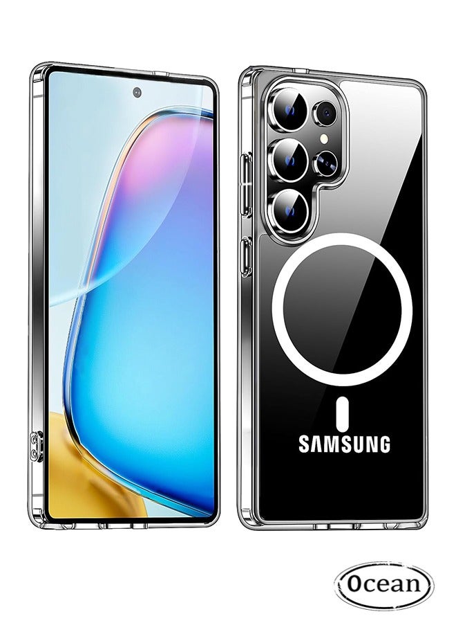 JS For Samsung Galaxy S25 Ultra Case Clear, Compatible with Magnetic Charger, Anti-Yellowing, Ultra Slim Strong Magnetic Shockproof Protective Case for Samsung Galaxy S25 Ultra - Image 1