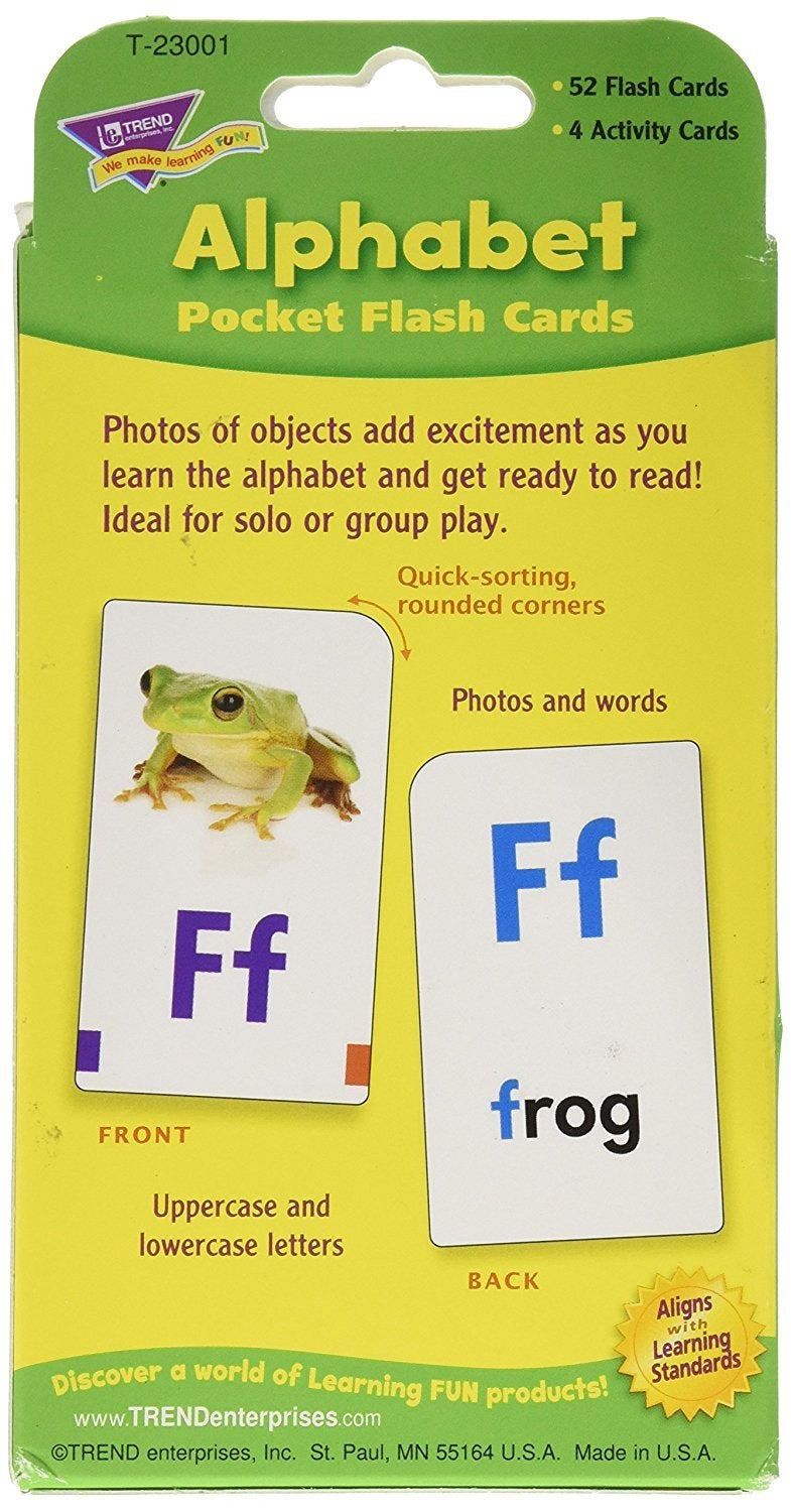 Trend Enterprises: Alphabet Pocket Flash Cards, Great for Skill Building and Home Use, 56 Self-Checking Cards Included, Match Letters to Photos and Words, for Ages 6 and Up - Image 2