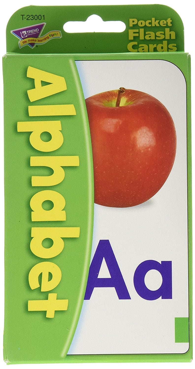 Trend Enterprises: Alphabet Pocket Flash Cards, Great for Skill Building and Home Use, 56 Self-Checking Cards Included, Match Letters to Photos and Words, for Ages 6 and Up - Image 1
