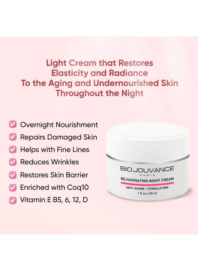 BIO JOUVANCE PARIS Rejuvenating Night Cream 1Oz / 30Ml For Mature/Sun Damaged Skin Anti Aging Face Moisturizer Hydrating Lotion Daily Facial Skin Care Treatment Regimen Made In France  - Image 3