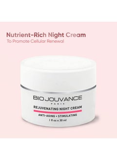 BIO JOUVANCE PARIS Rejuvenating Night Cream 1Oz / 30Ml For Mature/Sun Damaged Skin Anti Aging Face Moisturizer Hydrating Lotion Daily Facial Skin Care Treatment Regimen Made In France  - Image 2