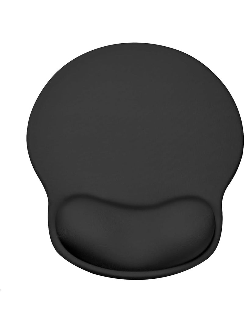 Mouse Pad, Ergonomic Mouse Pad Wrist Support, Comfortable Mouse Pad Wrist Rest, Relieve Wrist Pain Mouse Pad, Non-Slip Rubber Base Mousepad for Laptop Computer Office （Black） - Image 1