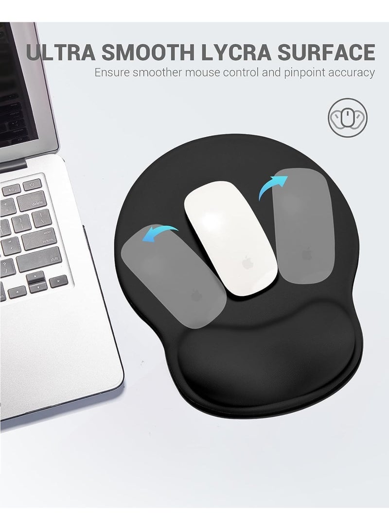 Mouse Pad, Ergonomic Mouse Pad Wrist Support, Comfortable Mouse Pad Wrist Rest, Relieve Wrist Pain Mouse Pad, Non-Slip Rubber Base Mousepad for Laptop Computer Office （Black） - Image 4