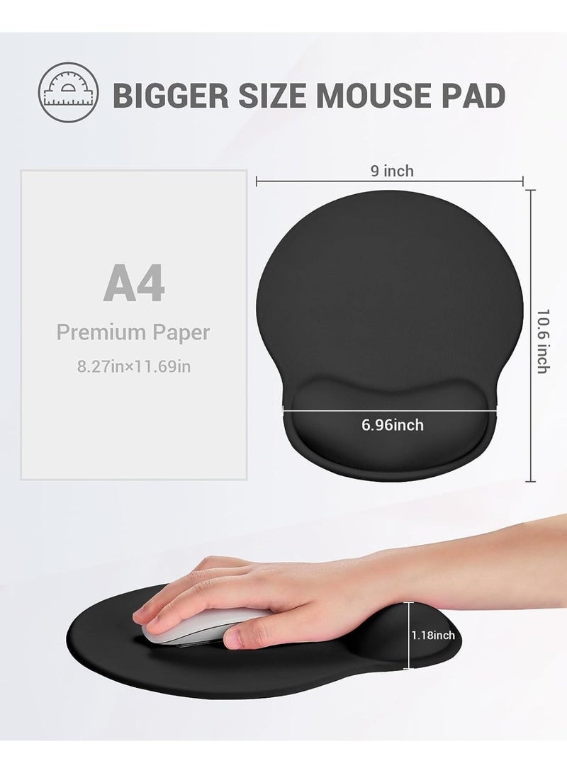 Mouse Pad, Ergonomic Mouse Pad Wrist Support, Comfortable Mouse Pad Wrist Rest, Relieve Wrist Pain Mouse Pad, Non-Slip Rubber Base Mousepad for Laptop Computer Office （Black） - Image 2