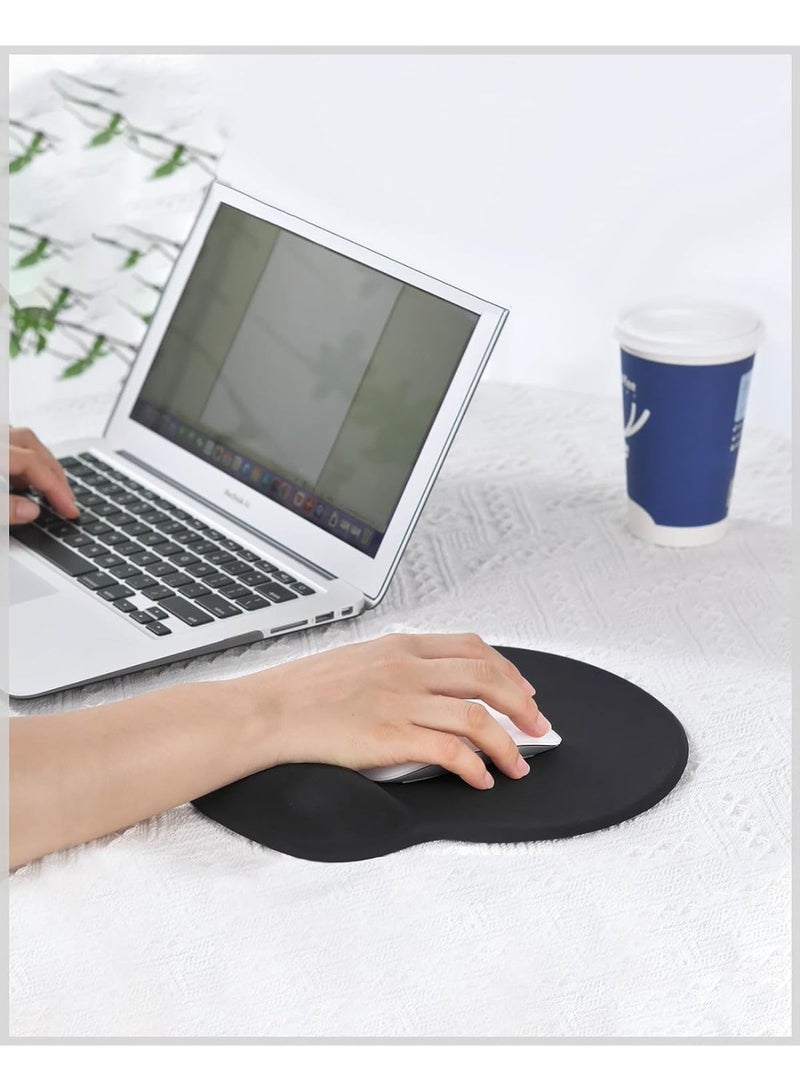 Mouse Pad, Ergonomic Mouse Pad Wrist Support, Comfortable Mouse Pad Wrist Rest, Relieve Wrist Pain Mouse Pad, Non-Slip Rubber Base Mousepad for Laptop Computer Office （Black） - Image 5