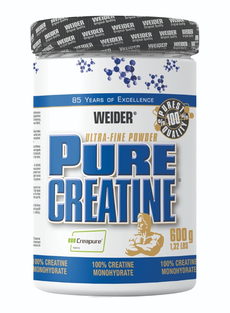 Weider Pure Creatine - 600g, Premium Creapure® Creatine Monohydrate for Enhanced Muscle Performance - Image 1