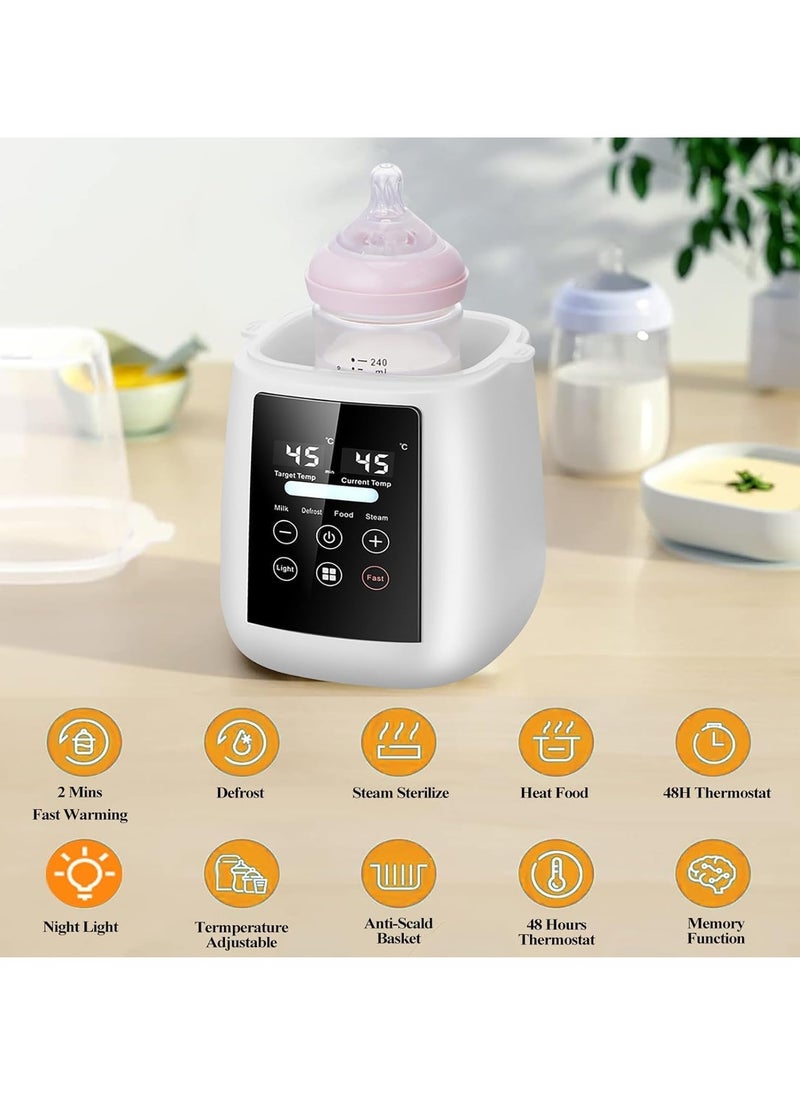 Gonice Smart Baby Bottle Warmer, 200W Fast Baby Milk Warmer with Accurate Temperature Control for Breastmilk or Formula, 48H Thermostat, with Defrost, Night Light, Heat Baby Food Jars Function  - Image 2