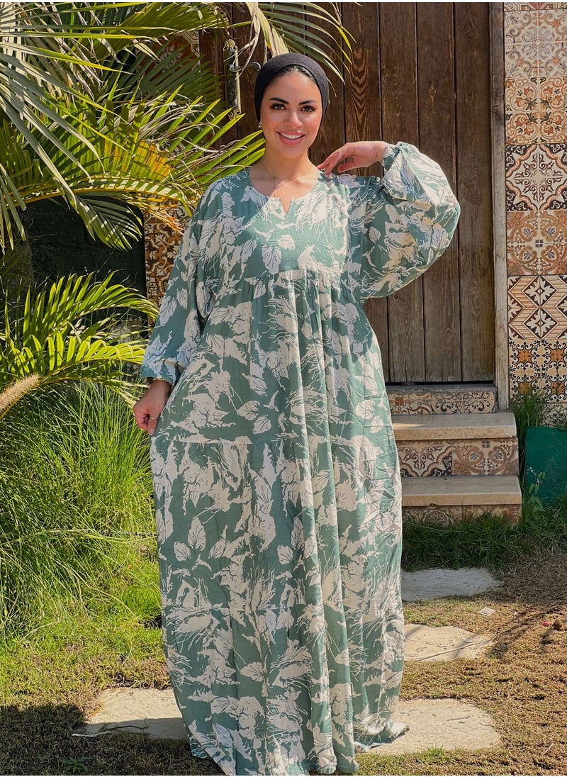 بيوريتوبيا - فستان فسكوز مشجر مينت - Image 1