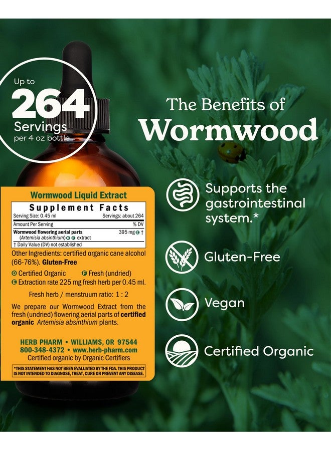 Herb Pharm Certified Organic Wormwood Liquid Extract for Digestive System Support - 4 Ounce - Image 2