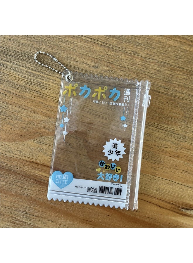 NIBEMINENT 1 - Piece Beautiful Girl And Beautiful BoyKpop Photo Card Holder Pendant Key Chain ID Badge Holder ID Card Holder Photo Card Protector for School ID Office ID Access Card for Women Girls - Image 1