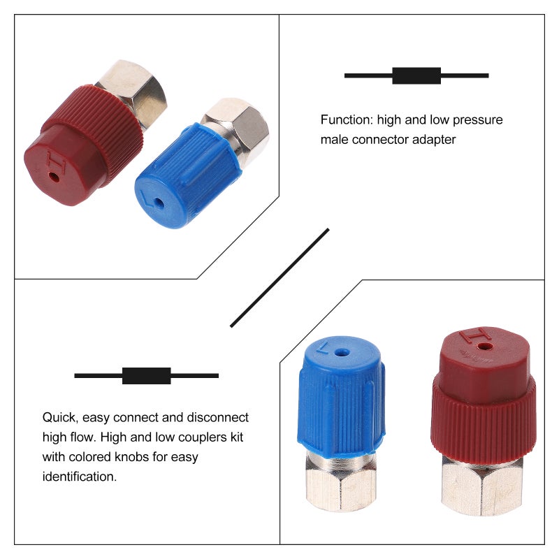 2 Pcs Conversion Quick Connectors Couplers for Car Air Conditioning - Image 3