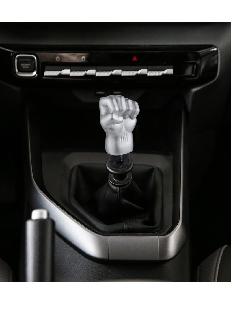 Fist Shift Knob, Fist Shift Knob Gear Shift Knob for Cars and Trucks,  Silver Gear Lever Stick Shifter Handle for Most Manual Automatic Vehicles Truck SUV Car - Image 3
