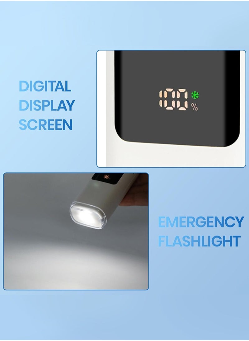 BESTIS - 2025 Portable Handheld Cooling Ice Fan, Speed(1-100) Adjustable Mini Turbo Fans, 4000mAh Battery USB Rechargeable Personal Fans, LED Digital Display, 3 IN 1 Foldable Fan for Travel/Camping/Outdoor/Office - Image 1