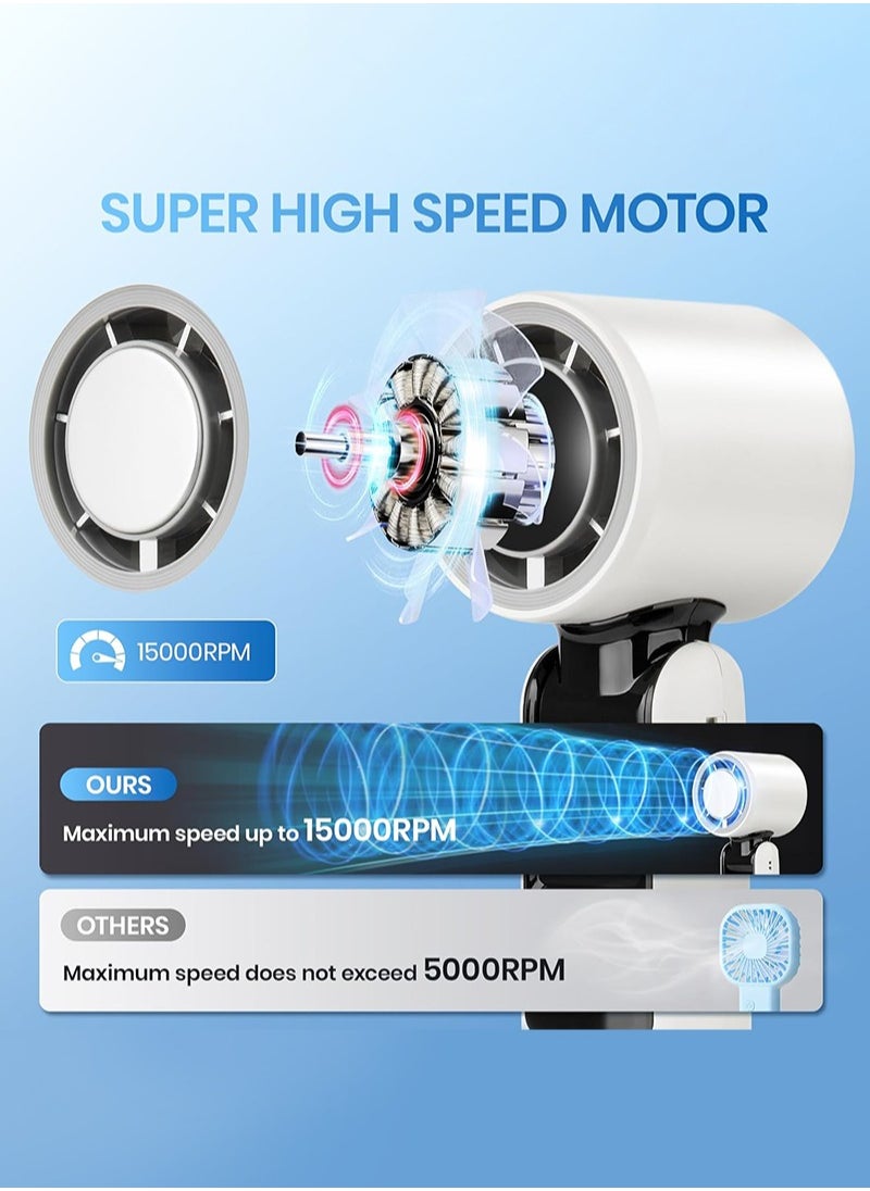 BESTIS - 2025 Portable Handheld Cooling Ice Fan, Speed(1-100) Adjustable Mini Turbo Fans, 4000mAh Battery USB Rechargeable Personal Fans, LED Digital Display, 3 IN 1 Foldable Fan for Travel/Camping/Outdoor/Office - Image 1