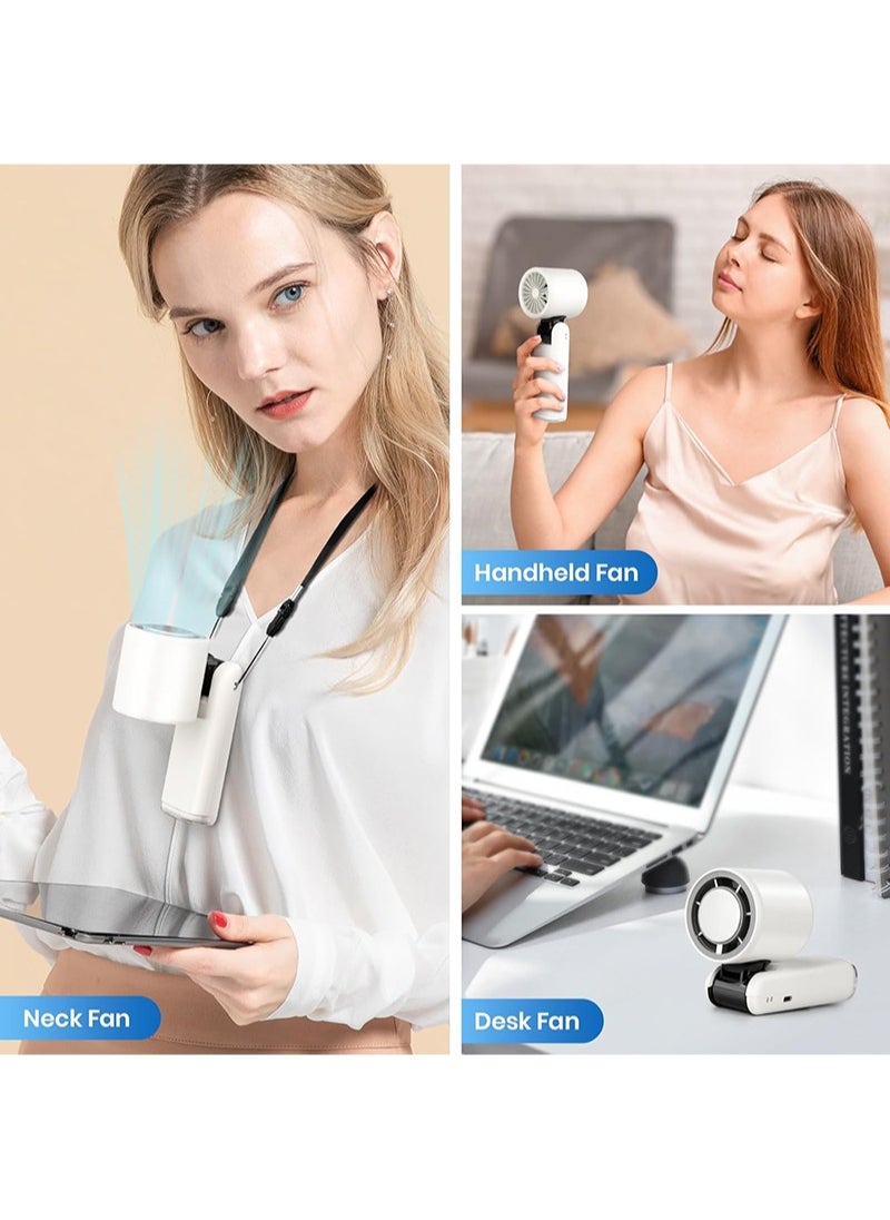 BESTIS - 2025 Portable Handheld Cooling Ice Fan, Speed(1-100) Adjustable Mini Turbo Fans, 4000mAh Battery USB Rechargeable Personal Fans, LED Digital Display, 3 IN 1 Foldable Fan for Travel/Camping/Outdoor/Office - Image 1