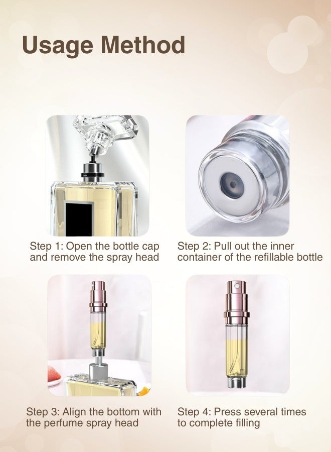 مقطر العطور الفاخر الممتاز القابل لإعادة الملء بالجلد، تصميم التعبئة من أسفل إلى أسفل، مقاومة التسرب والتبخر، موزع العطور الفاخر المحمول للسفر، الاستخدام اليومي، 5 مل - Image 3