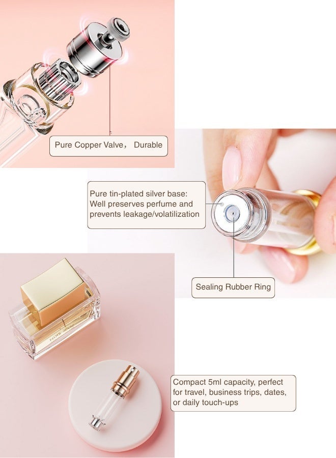 مقطر العطور الفاخر الممتاز القابل لإعادة الملء بالجلد، تصميم التعبئة من أسفل إلى أسفل، مقاومة التسرب والتبخر، موزع العطور الفاخر المحمول للسفر، الاستخدام اليومي، 5 مل - Image 2