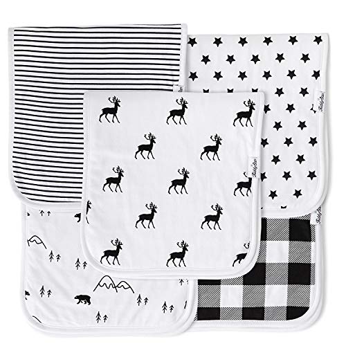 KiddyStar 5-Pack Organic Cotton Burp Cloths – Large, Ultra-Soft 3-Layer Towels for Burping, Shoulder & Hand Use, Highly Absorbent - Image 1