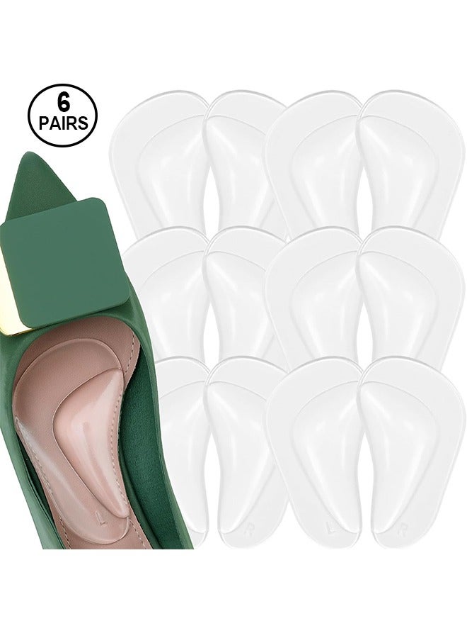 6 أزواج من أدوات دعم القوس الهلامي للرجال والنساء، أحذية للأقدام المسطحة، أقواس قابلة لإعادة الاستخدام لالتهاب القدمين المستوي، وسادة القوس اللاصقة لتخفيف الضغط وألم الأقدام - Image 1