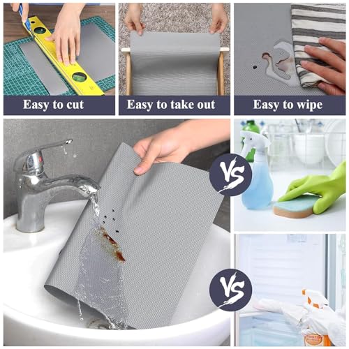Rexez Food Grade Washable Anti Slip Mat/Sheet for Fridge, Shelf Liner, Table, Kitchen Drawer mat (Grey, 45 Cm X 5 Meter) - Image 4