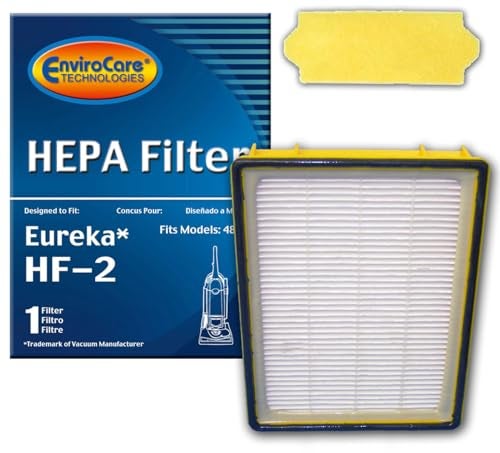 EnviroCare Replacement HEPA Vacuum Cleaner Filter Set Designed to Fit Eureka HF2 Filters and 70082 Filters