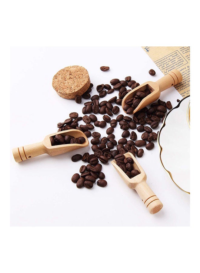 10-Piece Long Handle Wooden Spoon Beige - Image 3