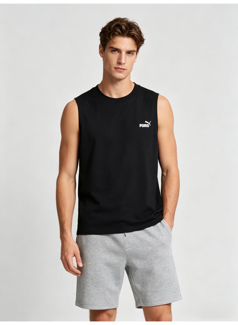 بوما PUMA Men’s Essential Logo Sleeveless Tank Top - Black - Image 1