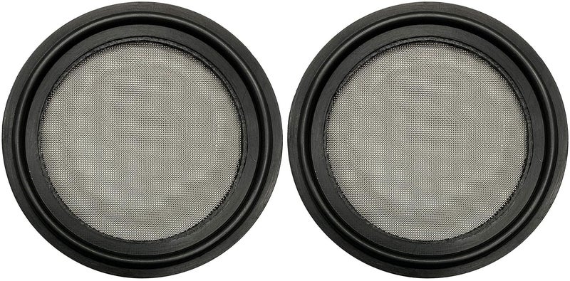 DR.COMPONENT 2" Sanitary Tri-Clamp Gaskets (Pack of 2), Bonded Type Screen (#50 Mesh/ 297 μm) Gaskets, Black Viton - Image 2