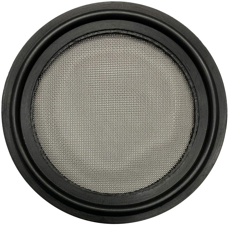 DR.COMPONENT 2" Sanitary Tri-Clamp Gaskets (Pack of 2), Bonded Type Screen (#50 Mesh/ 297 μm) Gaskets, Black Viton - Image 1