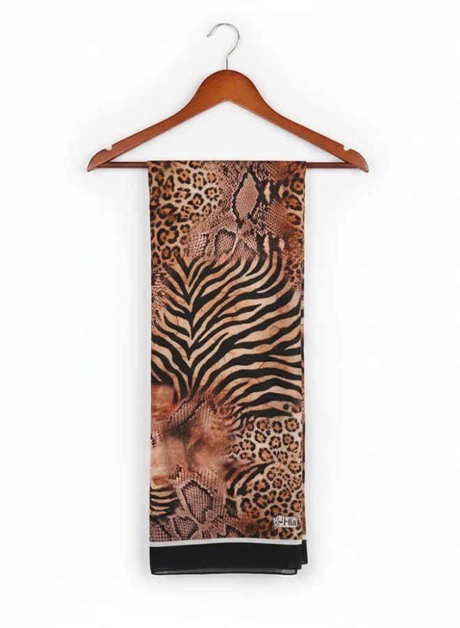 lamha abaya Wild Mix Scarf – Chiffon with a Luxurious Animal Print