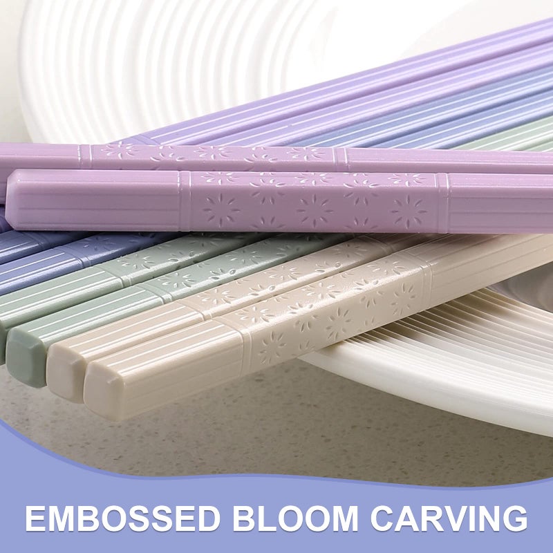 Hiware 10-Pair Reusable Fiberglass Chopsticks, Non-Slip Chop Sticks Set Japanese Style, Dishwasher Safe, 9.5-Inch - Image 3