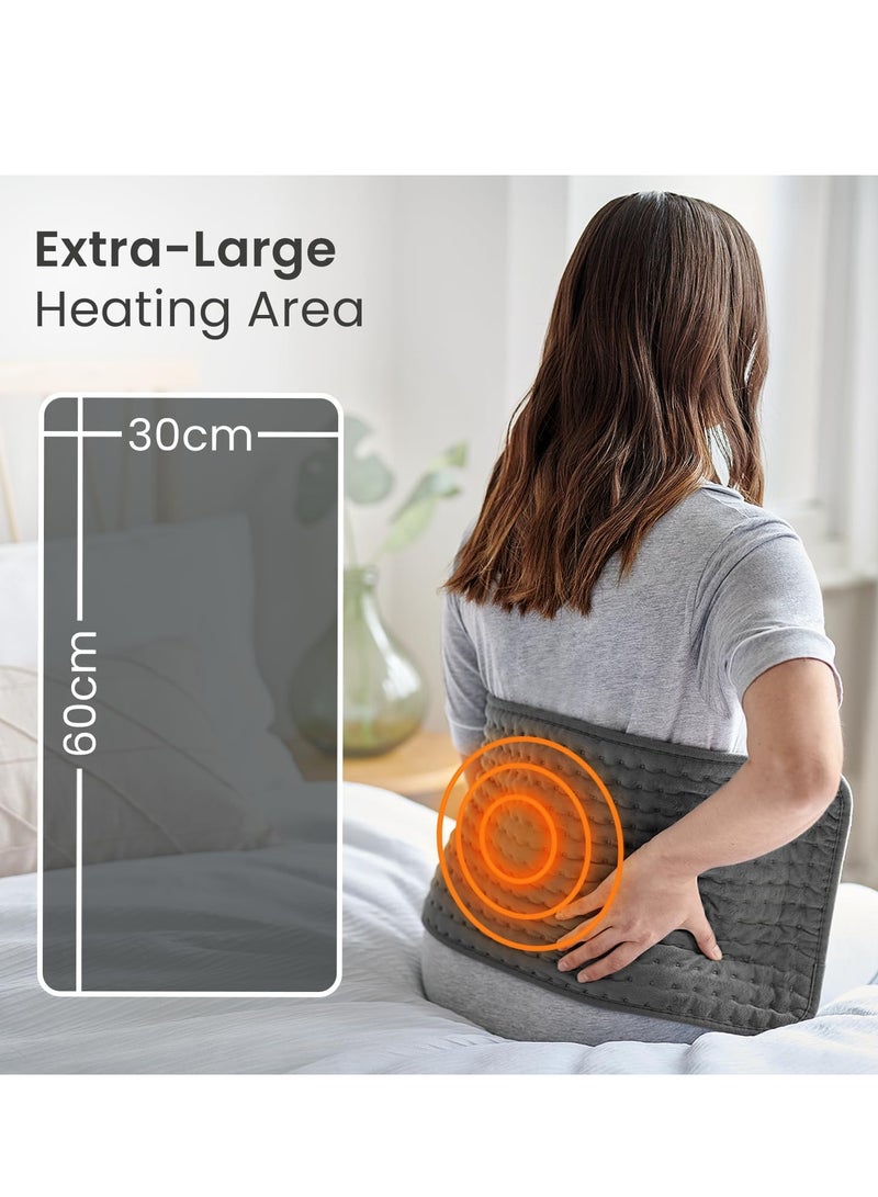 كوزي_هوم وسادة تدفئة كهربائية فاخرة لتخفيف الألم كبيرة الحجم، قابلة للغسل في الغسالة، مزودة بجهاز تحكم عن بعد رقمي و6 إعدادات للحرارة للتدفئة والاسترخاء - Image 2