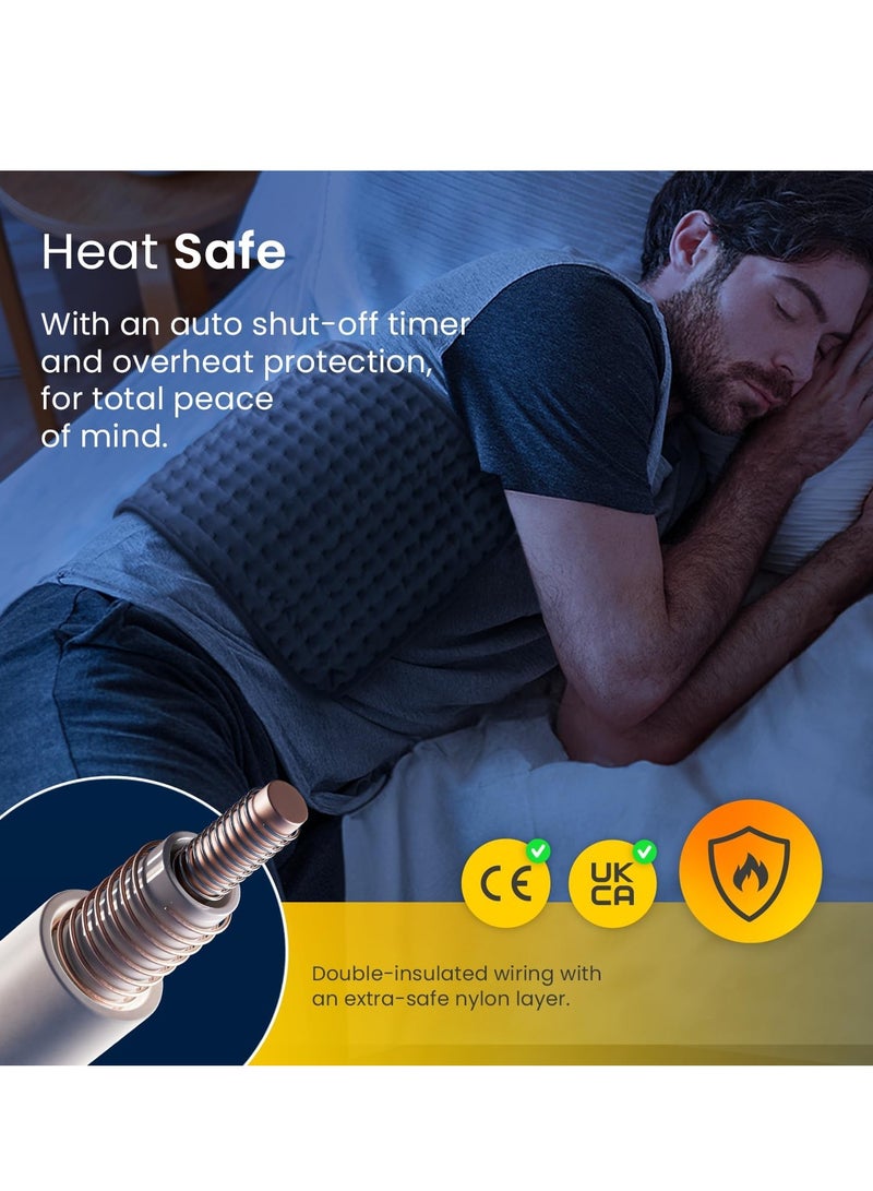 كوزي_هوم وسادة تدفئة كهربائية فاخرة لتخفيف الألم كبيرة الحجم، قابلة للغسل في الغسالة، مزودة بجهاز تحكم عن بعد رقمي و6 إعدادات للحرارة للتدفئة والاسترخاء - Image 5