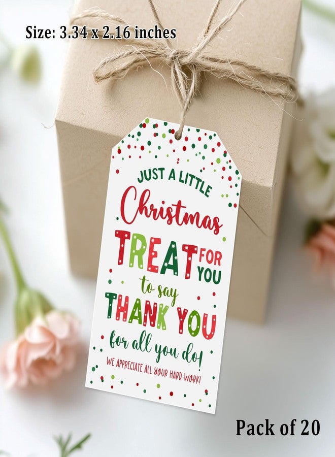 YYDESN Treat for You to Say Thank You for All You Do Gift Tag We Appreciate You Christmas Gift Tags with String Employee Appreciation Company Staff Christmas Holiday Favor Tags Pack of 20 (Appreciate C) - Image 2