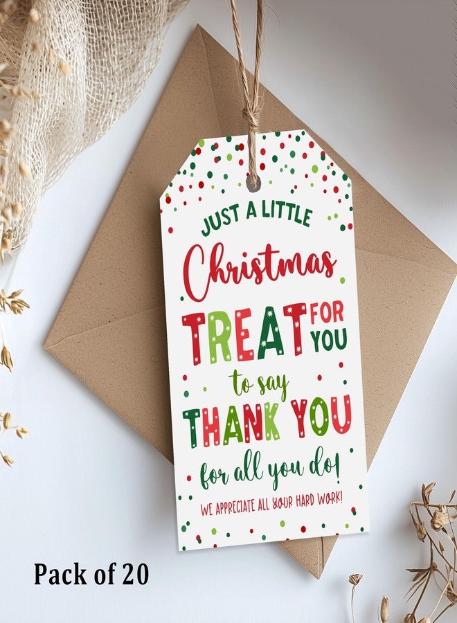YYDESN Treat for You to Say Thank You for All You Do Gift Tag We Appreciate You Christmas Gift Tags with String Employee Appreciation Company Staff Christmas Holiday Favor Tags Pack of 20 (Appreciate C) - Image 3