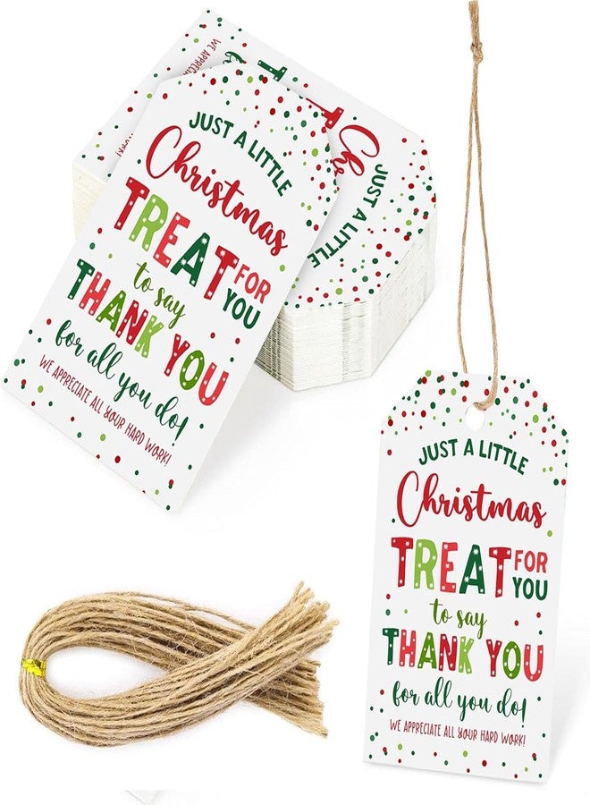 YYDESN Treat for You to Say Thank You for All You Do Gift Tag We Appreciate You Christmas Gift Tags with String Employee Appreciation Company Staff Christmas Holiday Favor Tags Pack of 20 (Appreciate C) - Image 1