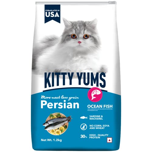 Kitty Yums Adult Persian Dry Cat Food 1.2kg Pack | Ocean Fish Flavour | Develop Strong Bones | Strong Immune System | Strong Vision Development Support Digestive Health - Image 1