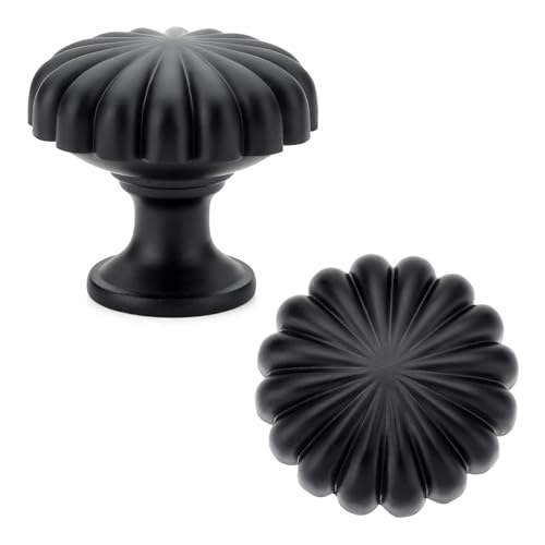 Ravinte Decor 25 Pack Black Cabinet Knobs Zinc Alloy Matte Black Drawer Knobs Hardware for Kitchen Cabinets Dresser and Wardrobe Doors Vintage Dresser Drawer Pulls - Image 1