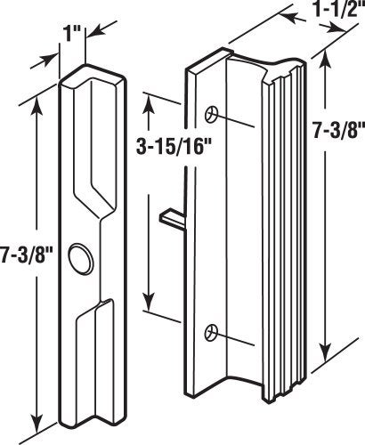 Prime-Line PrimeLine C 1111 31516 In White Diecast Mortise Sliding Patio Handle - Image 3