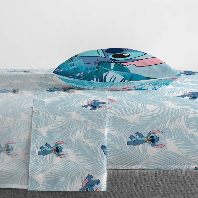 Jay Franco Disney Lilo & Stitch Floral Fun Twin Sheet Set - 3 Piece Set Super Soft and Cozy Kids Bedding - Fade Resistant Microfiber Sheets (Official Disney Product) - Image 4