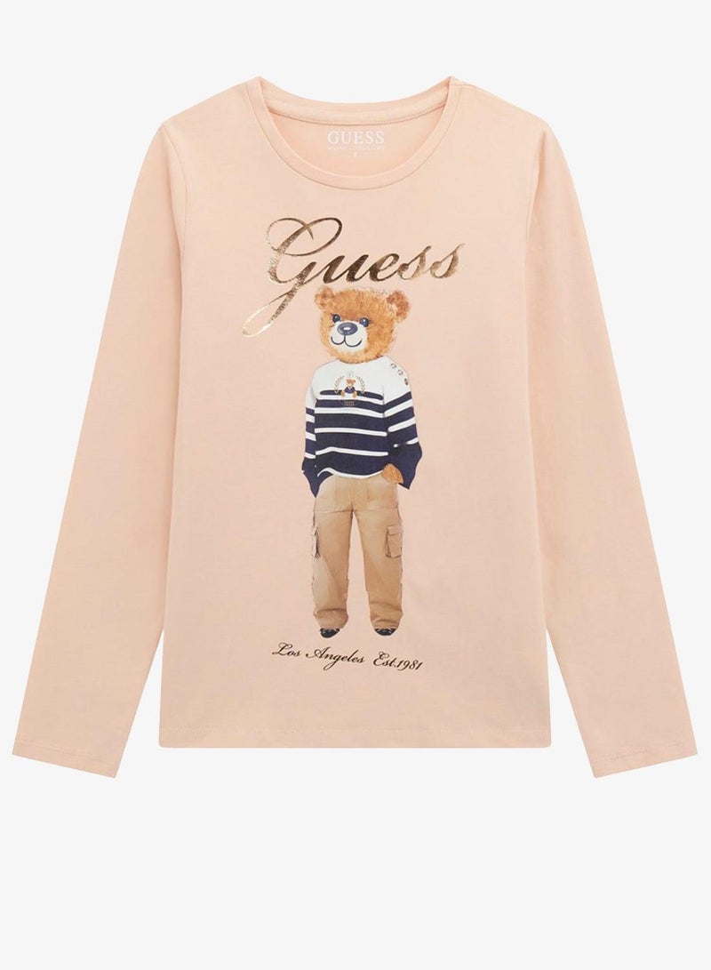 GUESS Kids Slogan Crew neck T-Shirt - Image 2