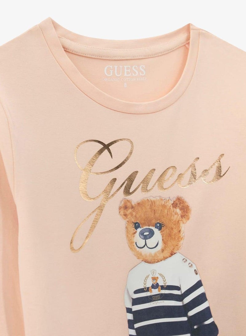 GUESS Kids Slogan Crew neck T-Shirt - Image 4