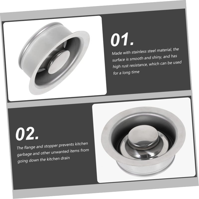 2 Pack Stainless Steel Sink Garbage Disposal Flange Stopper 114mm Easy Install Kitchen Drain - Image 4