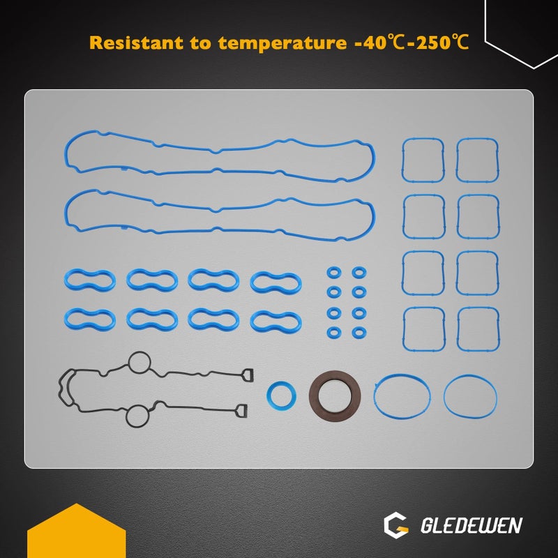 Gledewen HS26423PT 5.7L Full Cylinder Gasket Set with Head Bolts, Compatible with 2009-2020 Dodge Ram 1500 2500 Challenger Charger Durango Chrysler 300 5.7 V8 Engine, Replace# ES72200 TCS46169 - Image 4