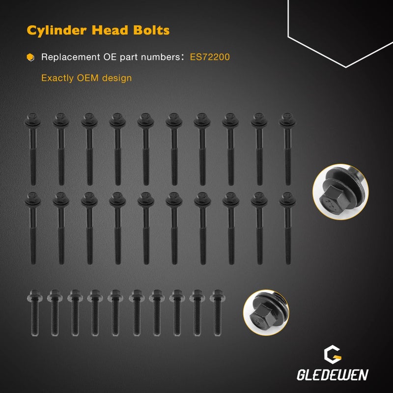 Gledewen HS26423PT 5.7L Full Cylinder Gasket Set with Head Bolts, Compatible with 2009-2020 Dodge Ram 1500 2500 Challenger Charger Durango Chrysler 300 5.7 V8 Engine, Replace# ES72200 TCS46169 - Image 5