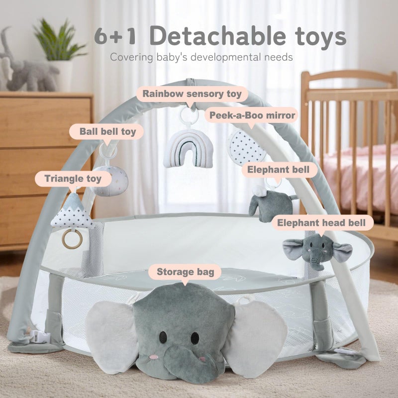 Mallify 5-in-1 XL Large Baby Gym & Ball Pit, Play Mat & Play Gym, Combination Baby Activity Gym with Milestone Cards for Sensory Exploration and Motor Skill Development, Balls are not Included - Image 5