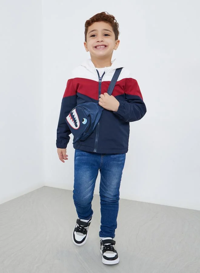 Styli Boys Color Block Zip Up Jacket