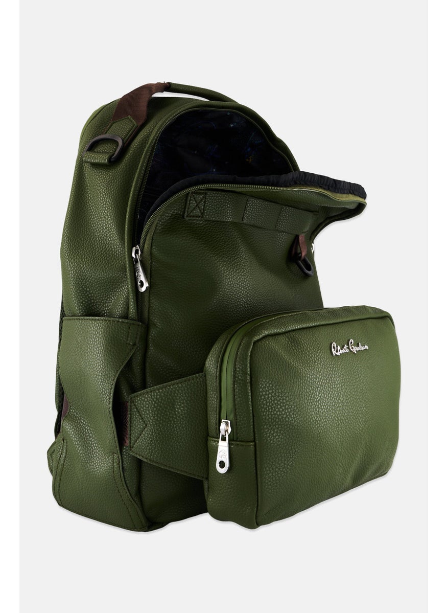 Robert Graham Men Embellished Logo Backpack 42 H x 33 L x 15 W cm, Olive  - Image 3