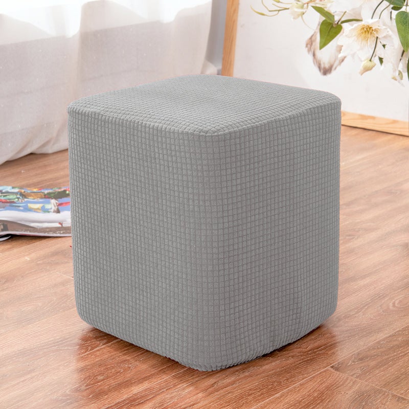 Square Column-Shaped Stool Seat Cover, Waffle-Patterned Elastic Shoe-Changing Stool Cover, Kindergarten Low Stool Cover, Waterproof Seat Cushion - Image 1